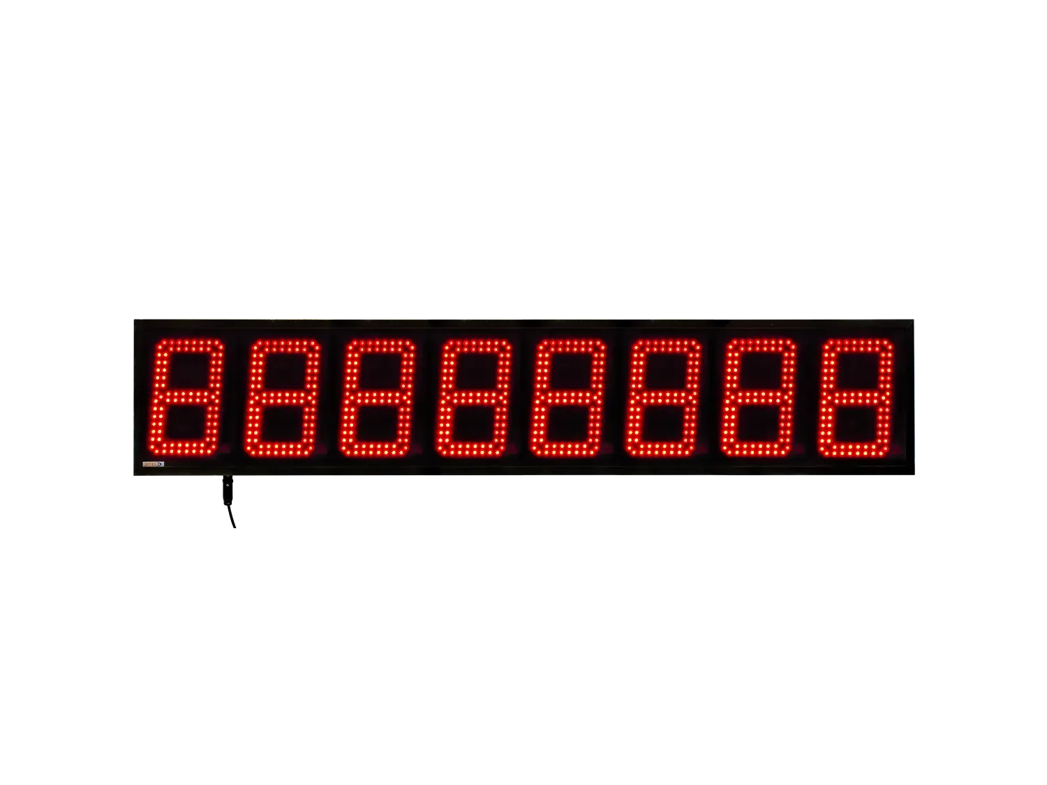 Visualizador Numerico 180mm, 8 digitos alto brillo, BCD-Contador-Tacometro-Cronómetro +2R, IP65, 24VDC